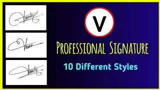 How to make signature with the letter V || Stylish signature making idea