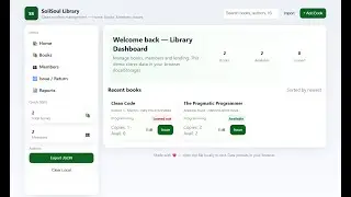 Library Management System Website in HTML and  CSS.  single page website for FY students