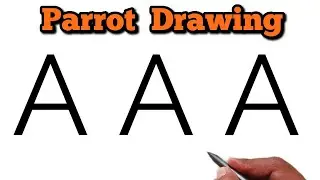 How to Draw Parrot from A Letter | Unique Parrot Drawing Art Using Letter A