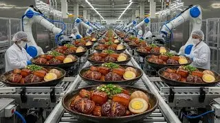 Inside the factory processing braised pork with expensive prices