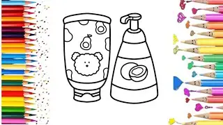 Coloring Page 🐻🧴 | Let's Color Shampoo and Liquid Soap#asmr #art #cute