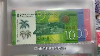 Nicaraguan Cordoba banknotes full set