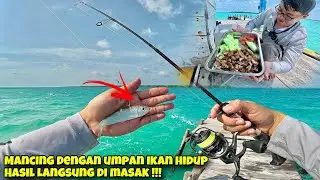 MANCING DENGAN UMPAN HIDUP, PASTING LANGSUNG DI SAMBAR, HASIL LANGSUNG DI MASAK COCOL SAMBAL PEDAS