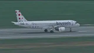 Brussels Airlines A320 landing in Brussels