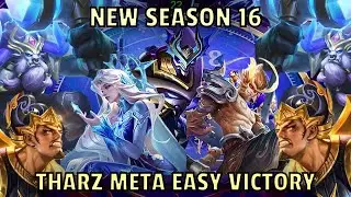 MLBB MAGIC CHESS NEW S16 META THARZ SKILL 3 FEAST ABUSE EASY VICTORY WITH 5 GOLD HEROS NO SYNERGY