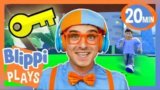 Blippi Plays Find the Keys | BEST OF BLIPPI PLAYS | Roblox Gaming Videos for Kids