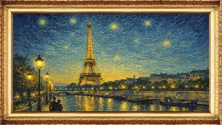 FRAME TV Animated Paris Oil Painting with Lights and Rain Silent Images for Relaxation | 4K Artwork