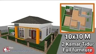 DESAIN RUMAH 10x10 M 2 KAMAR SERBA LUAS ADA GARASINYA