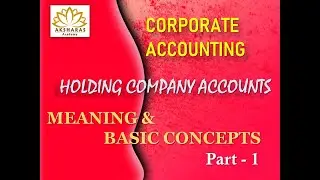 Corporate Accounting - Holding Company Accounts - Meaning and Basic Concepts - Tamil - Part 1