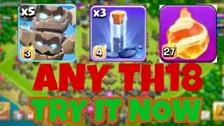 Th18 Meteor Golem + healer + super barbarian + fireball attack strategy || Clash of Clans || COC