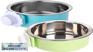kathson Crate Dog Bowl Removable Stainless Steel Hanging Pet Kennel Cage Bowl Review