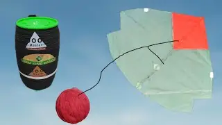 How To Make A Kite With Plastic Bag & Broom Sticks | Kite banane ka tarika