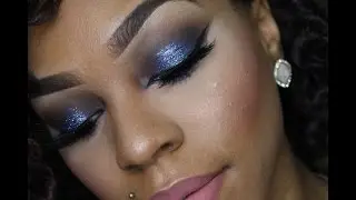 Smokey Blue Glitter Tutorial | Morphe 35D