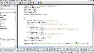 user enters integers until they enter both int a & int b - java