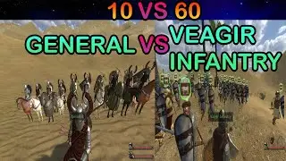 10 GENERAL VS. 60 infantry  of vaegirs in mount & blade: Warband