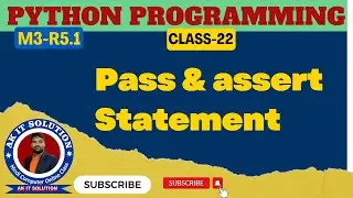 Python Class 22 || Pass and assert || pass in python || python pass  || assert in python || assert