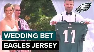 Groom Wears Carson Wentz Jersey After Winning Wife&rsquo;s Super Bowl Bet | Philadelphia Eagles