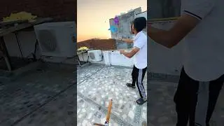 Chhat pe 2 patang🪁loot li apni patang ke sath😂 kite looting #kite #patang #kiteflying #shorts