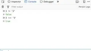 fff8-16 Strict Comparison Not Equal (!==) in JavaScript