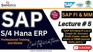 SAP S/4 Hana-Fi Lec.5 Create GL Account, Profit Center solved errors in FB50-Journal Entry part-1