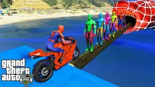 SPIDERMAN CARS Racing Mega MULTI Ramp Challenge ! SUPERHEROES HULK Vs GOKU Epic Stunt Race - GTA 5