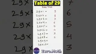 table of 29 | table trick 