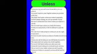 Helpful sentences using unless #english #dailyenglish #spokenenglish