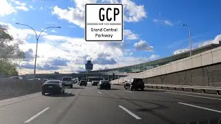 ⁴ᴷ⁶⁰ Driving NYC: Grand Central Parkway in Queens from Forest Hills to Astoria