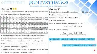Exercice 11 (**) : Variable Statistique Continue