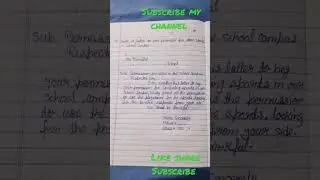 write a letter to your principal for allow sports in school campus//SUBSCRIBE //my channel 😀 👍//