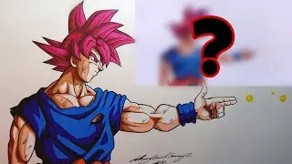Redrawing ADC Art Attack's Goku SSJ God | Goku Uses Spirit Gun