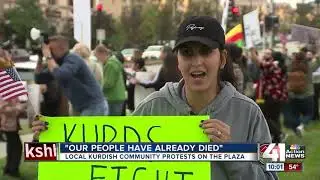 Local Kurdish community protests on the Plaza