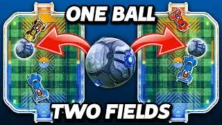 Rocket League, but the SAME ball is in 2 fields at once