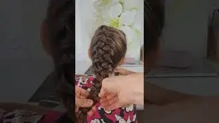 Как из обычной косички с подхватом сделать воздушную косу. #прическавшколу #quickhairstyle