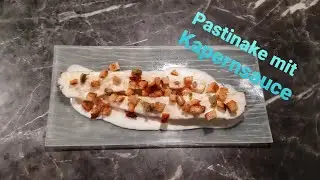 Geschmorte PASTINAKE mit cremig-w&uuml;rziger Kapernsauce und knusprigen Brot-W&uuml;rfeln (vegetarisch)