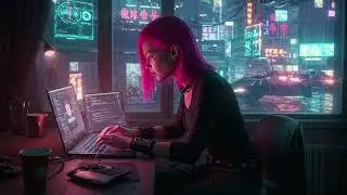 Late Night Coding in Neon City | Cyberpunk Ambient Synthwave for Deep Focus