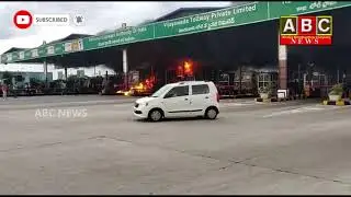 CCTV Visuals of Fire Accident at Kaza Tollgate || Guntur|| ABC NEWS
