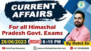 Himachal Daily Current Affairs Quiz and MCQ | 26th June 2023 | HPAS/HAS/Allied/NT