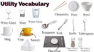 Dining Table Utility Vocabulary |  Learn English with Picture
