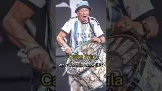 Carlos Tula,who accepted Argentina&rsquo;s FIFA Fan Award has attended every World Cup since 1974 #shorts