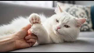 🐾Поведение кошки до и после еды 🐾