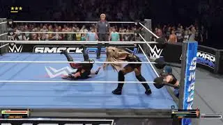Wwe 2K25 SMACKDOWN alba fyre vs natalya - asuka at ringside