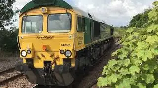 55539 4L85  9/92022 Lea Road station 12:40 Gainsborough container freight with Volker rail 6J42