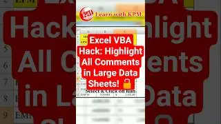 Excel VBA Hack: Highlight All Comments in Large Data Sheets! 🔓 #shorts #excel #viral