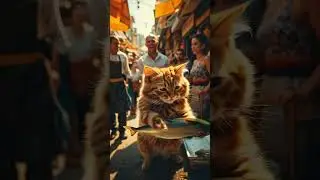 Cat at fish market #cat #cute #ai #aicat #aishorts #catlover #catshorts