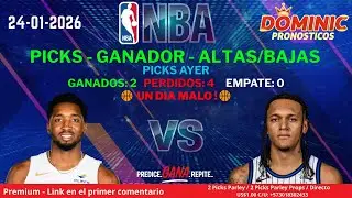 MIS 3 PARTIDOS 🏀 PRONOSTICOS NBA HOY 🏀 6 PICKS GRATIS 🏀  24-01-2026 #NBA #PICKS #PARLEY #PROPS 🔥🏀🔥