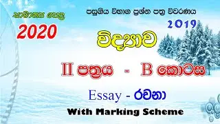 Science Past paper 2019 [New] - Part II [essay]