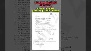 Pharmaceutical Chemistry PYQ | MSBTE Original Question Paper 2023 Summer | D.Pharm 2nd Year