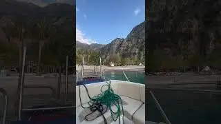 Fethiye azure waters and green hills view of Mediterranean - Stock Footage Video