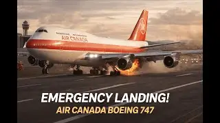 Emergency Landing! Air Canada Boeing 747 at Newark Liberty -4K